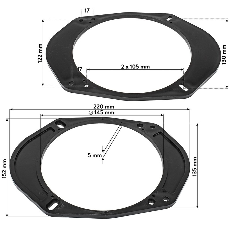 tomzz Audio 2815-003 Speaker Rings Adapter Brackets Compatible with Ford