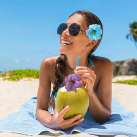 5 Pcs Flower Hair Clips Artificial Lily Floral Hairpin Hawaiian Flowers Hair Clips for Women Girls Beach Party Holiday Wedding Hair Decoration