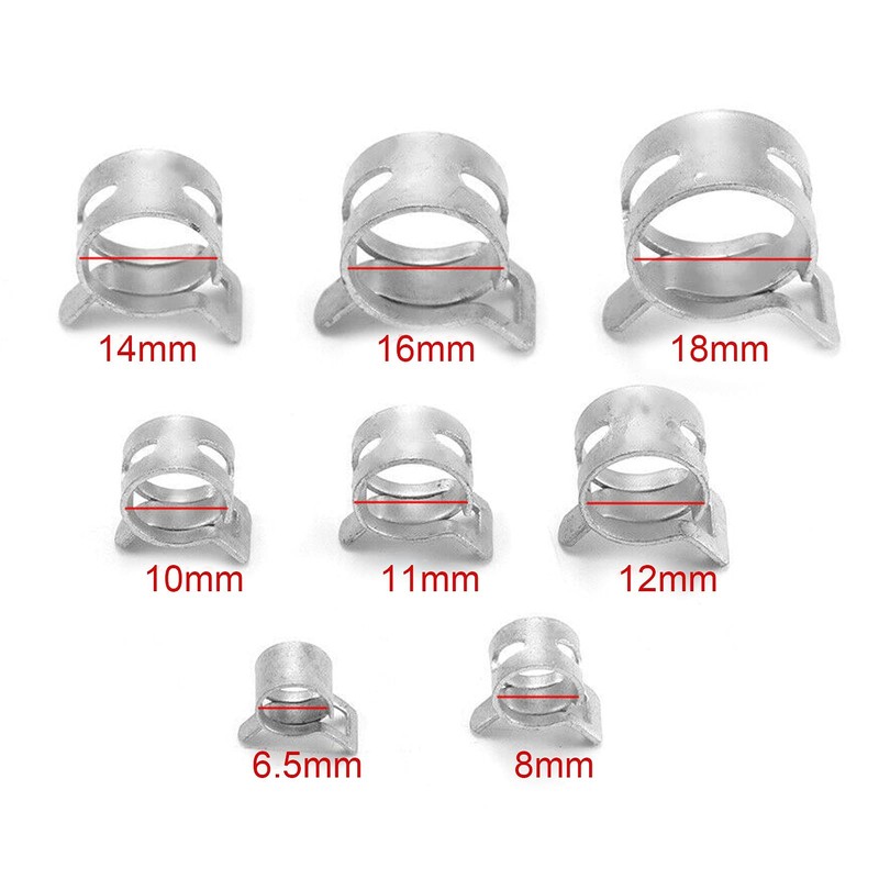 Onewer Hose Clamp Kit, 160 Pcs Hose Clamps Silver 304