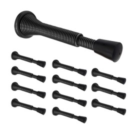 12 Pack Door Stoppers, Extended from 3-Inch to 4inch Spring Door Stop with Rubber Bumper Tips, Prevents Wall & Door Damage, Oil-Rubbed Brass