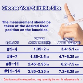 RonJea 8Pcs Clear Oval Finger Splints & Click-Lock Adjustment Kit, 4 Graduated Finger Ring Splint & 4 Splint Adjustment, Finger Braces for Arthritis, Mallet, Straightening, Support (Size 8-11)