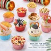 TRUSBER White and Gold Foil Cupcake Liners,100 pcs Disposable Muffin