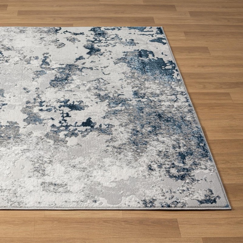 LUXE WEAVERS Modern Abstract High Low Texture Area Rug,Blue,6'X9'