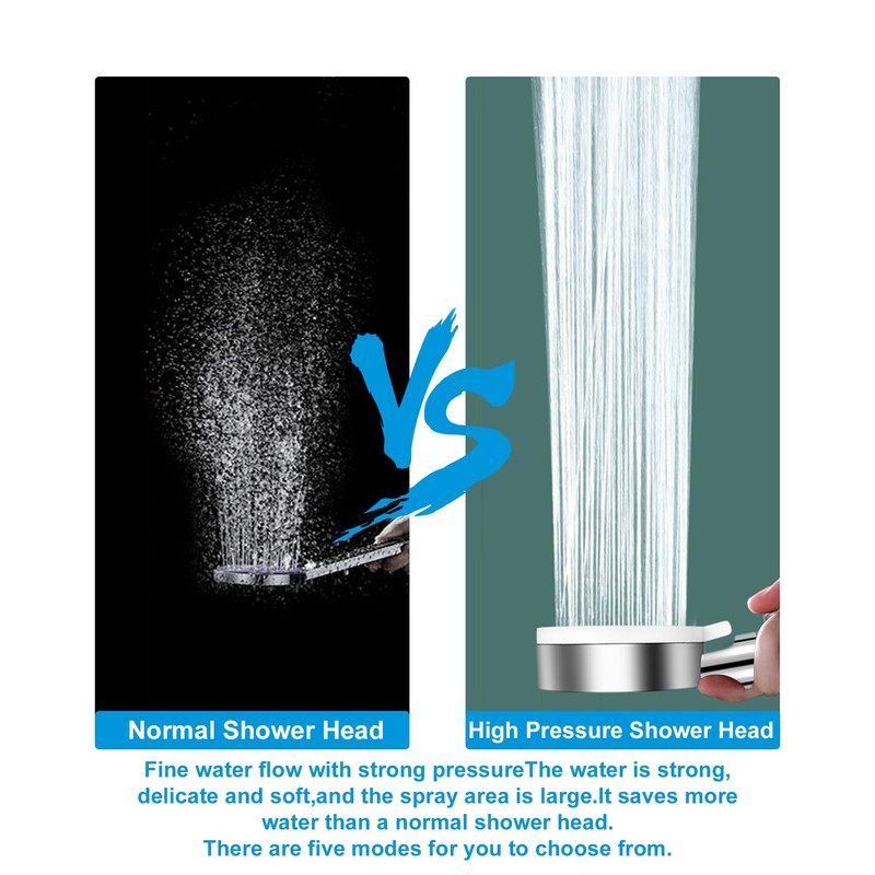 Shower Head and Hose, 5 Mode Water Saving Shower Heads