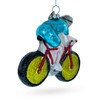 Cycling Sportsman on Bicycle Blown Glass Christmas Ornament