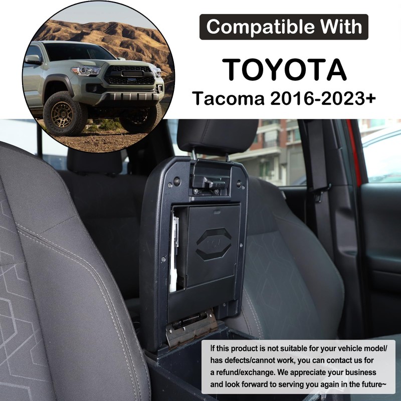 Upgrade Armrest Hidden Storage Box Compatible with Toyota Tacoma 2016-2023