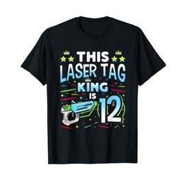 Laser Tag King Is 12 Funny Boy Lazer Tag Indoor Lasertag T-Shirt