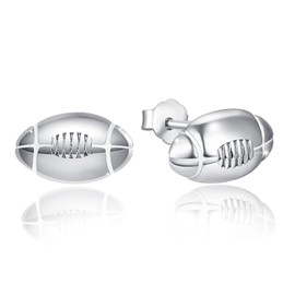 Football Earrings Tiny Football Studs 925 Sterling Silver Sports Earrings for Women Teen Hypoallergenic Football Stud Earrings Dainty Small Sports Jewelry for Player Fan