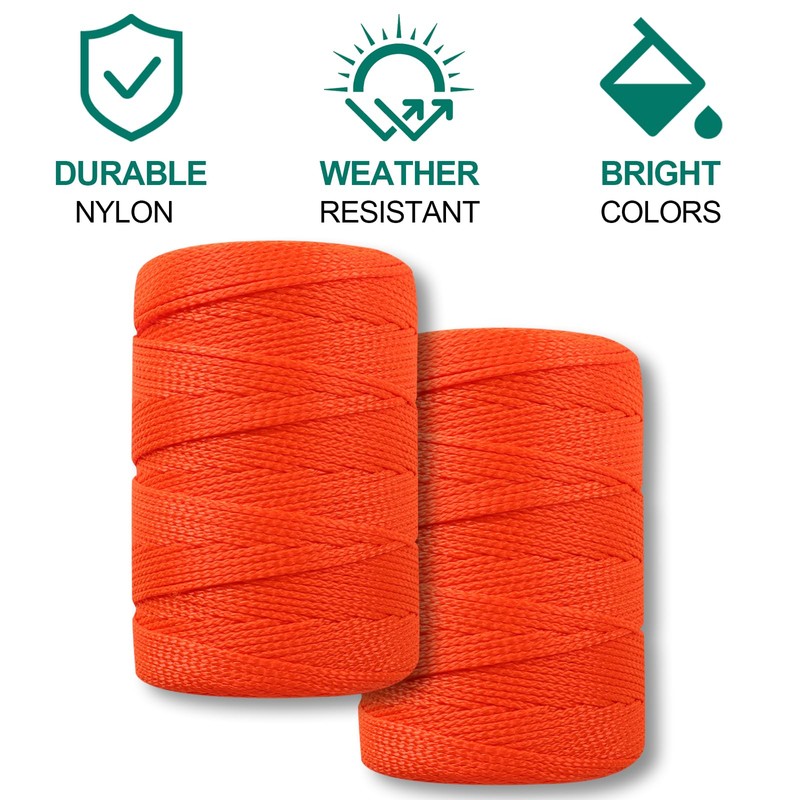 Romeda Mason line #18, 500 Ft Length Orange String line,