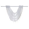 ANCLLO 3 Panels White Solid Waterfall Valance Window Curtain Linen
