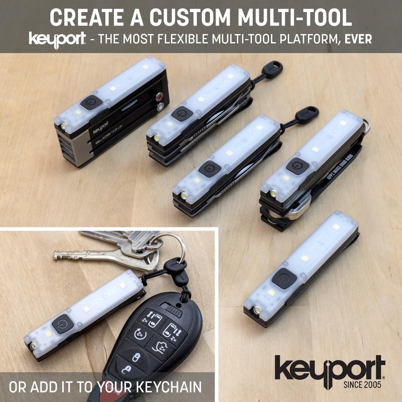 Keyport Pocket Flare 2.0 Mini Flashlight - Rechargeable Keychain Flashlight