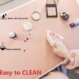 Makeup Mat for Vanity Top Protector, Cover Work Table Waterproof, Oilproof Dustproof Smooth and Soft, Pink 31.5" x 15.7" from NemoHome