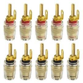 BGTXINGI 10PCS(5Pairs) 4mm Banana Plugs Socket Connectors Speaker Amplifier Binding Post Terminals