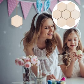 ARTIBETTER 100 Wooden Pieces Hexagon Wood Shape Beech Wood for DIY Arts Craft Project Ready to Paint or Decorate (25mm)