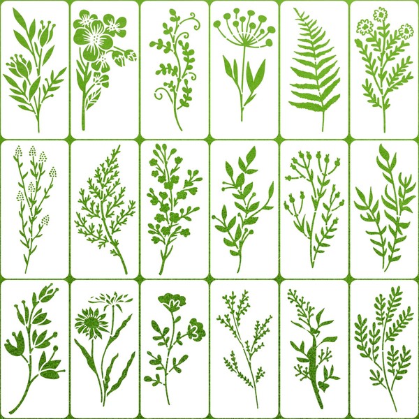 Pack of 18 Sheets Painting Stencils Painting, Leaves Painting Stencils