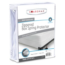 Guardmax Heavy Duty Vinyl Twin Zippered Boix Spring Encasement - Waterproof & Breathable Mattress Protector - Comfortable, Soft, and Noiseless Zippered Bedding - Dust Mite Proof (39 x 75 x 9)
