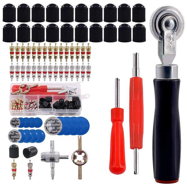 GTIWUNG 70 Piece Tyre Valve Remover Valve Tools Set, Tyre