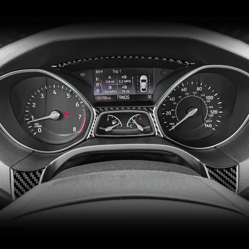FXETRNL Real Carbon Fiber Speedometer Decor Covers for Ford Focus
