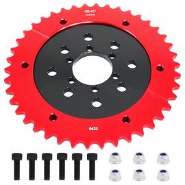 420 Sprocket 42 Tooth Universal Split Sprocket Aluminum Rear Drive Hub Adapter Compatible with 212cc 196cc CT200U BT200X MB200 CT100U Motovox MBX10 Baja Doodlebug DB30 80cc 105cc Mini Bikes & Go Kart