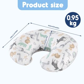 KBIBCK Nursing Pillow, Ergonomic Nursing Pillow Small, Nursing and Breastfeeding Pillow, Multifunctional Motherhood Nursing Pillow, Pregnancy Pillow with 100% Cotton Cover (45 x 60 x 15 cm, Animal