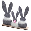HERZWILD Felt Rabbit Stand for Easter, Easter Bunny Figure Wooden
