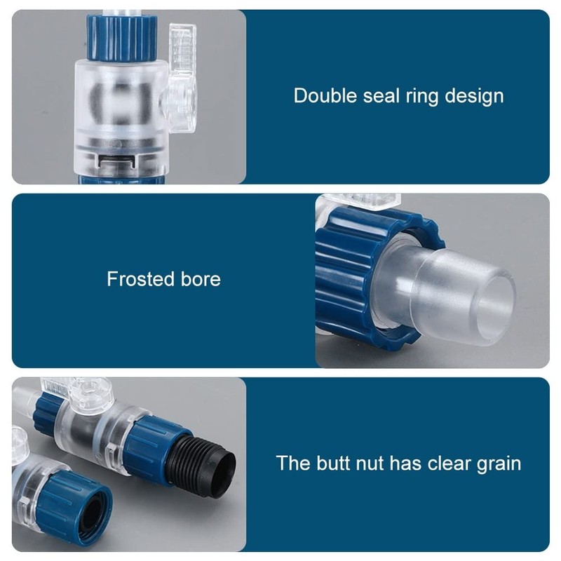 MiOYOOW Aquarium Hose Valve, Fish Tank Hose Connector, Fishbowl Water