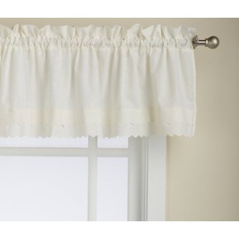 LORRAINE HOME FASHIONS Cenefa con Cinta para la Varilla, Ecru, Valance 60"x 12", 1