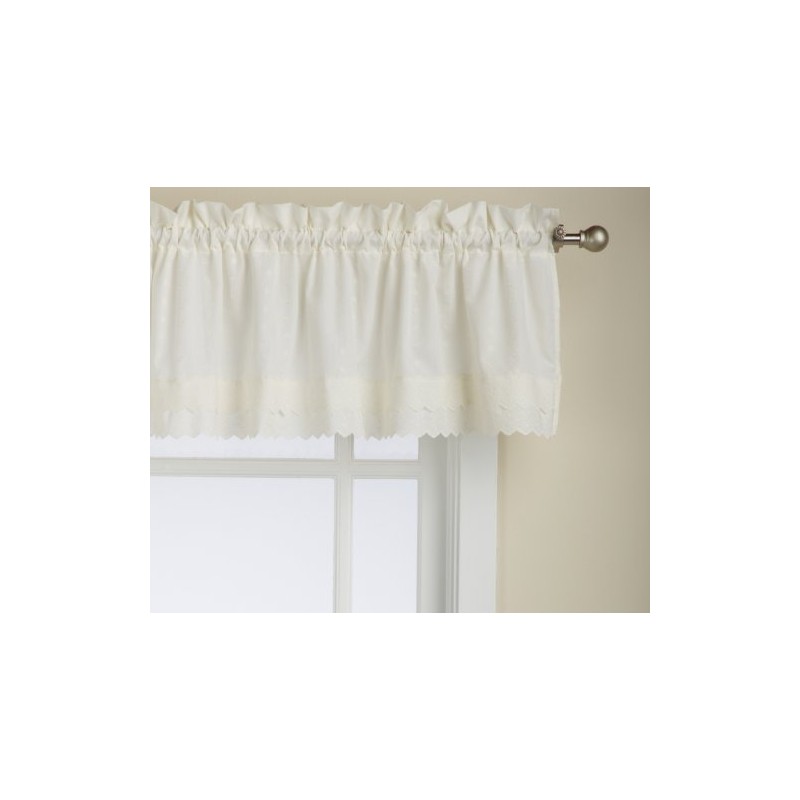 LORRAINE HOME FASHIONS Cenefa con Cinta para la Varilla, Ecru,