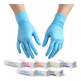 Guantes De Nitrilo Azul Uniseal Libres De Látex 200 Pzas