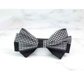 Burnaby houndstooth check ribbon hairpin / 버나비 하운즈투스 체크 리본 헤어핀