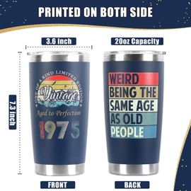 50th Birthday Gifts For Him, 50 Year Old Gfts For Men, Mens 50th Birthday Gift Ideas, Gifts For 50th Birthday Men, 50th Birthday Gifts for Men, Friend, Mom, Dad, Wife, Husband - 20 Oz Tumbler(1975)
