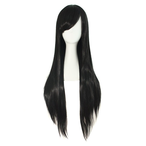 MapofBeauty Beautiful Synthetic Women's Long Straight Wig (Black 1)
