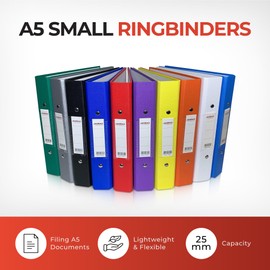 A5 Small Yellow Paper Over Board Ring Binder by Janrax