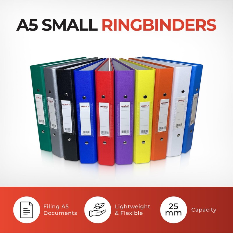 A5 Small Yellow Paper Over Board Ring Binder by Janrax