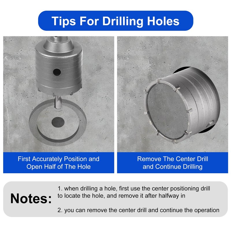 MAXAZTEX Dry Core Drill Bit Set for Concrete 6 Pieces