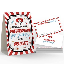 Please Leave Your Prescription for Success, 2025 Nurse Graduation Advice Cards and Sign(1+25 pk), Med School Graduation, Nurse Advice, Retirement(JYC021)