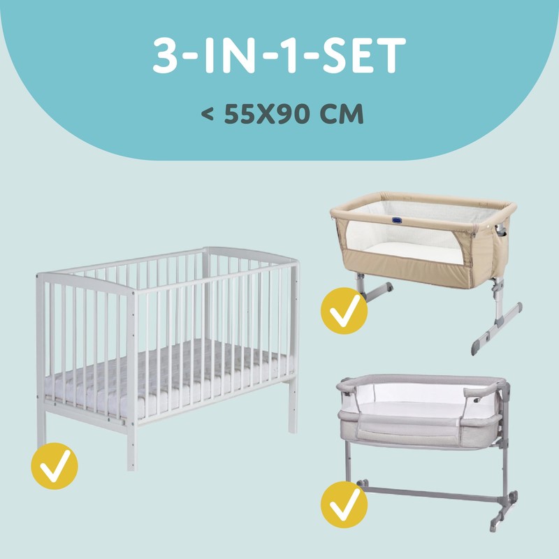 Fitted Sheet Pram Baby Fitted Sheets Set of 3: 90