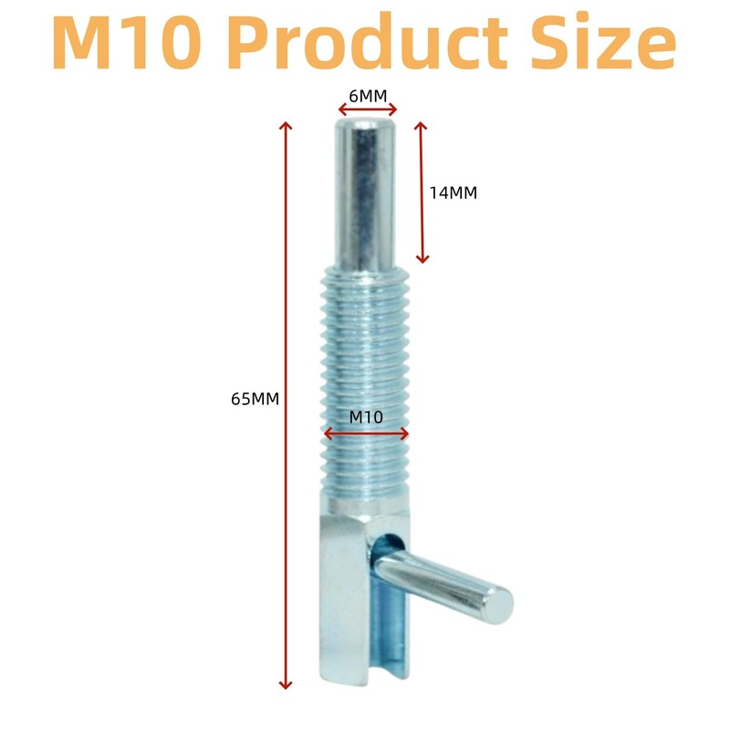 2pcs Retractable Indexing Plunger Pin, M10 Stainless Steel Spring Loaded