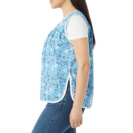 AmeriMark Easy-Care Snap Front Cobbler Aprons Vest with Two Patch Pockets Turquoise 1X