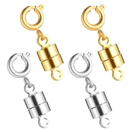 Mabor 4Pcs Magnetic Necklace Clasps Magnetic Necklace Fasteners Jewellery Bracelet Clasps and Closures Magnetic Jewelry Connector for Necklaces Jewelry Making Accessories