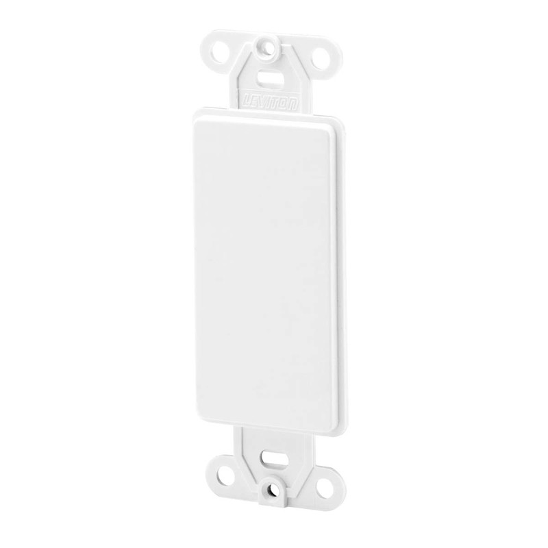 Leviton Decora Plastic Adapter Plate, Blank, No Hole, With-Ears, and