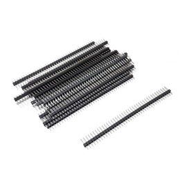 40 Pin Header - 2.54mm Single Row Male Header Connector for Arduino, Breadboard, PCB Connectors (Straight, 24)