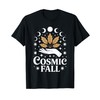 Cosmic Fall Hand Leaves Moon Tee T-Shirt