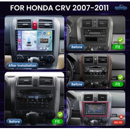 for Honda CRV Radio 2007-2011 : 4 Core 64G 9 Inch Touch Screen Stereo Head Unit Replacement with Wireless Carplay Android Auto Bluetooth GPS 5G WiFi FM SWC Mirror Link Backup Camera