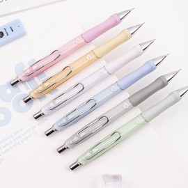 COLNK Mechanical Pencil Set with Lead and Erasers, 6 Cute Ergonomic Comfort Grip Pencil 0.5 & 0.7mm, with 4 Tubes of HB Lead Refills and 2 Extra Erasers for School Office Writings