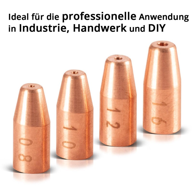 STAHLWERK Wire Guide Nozzles Set of 4 0.8/1.0/1.2/1.6 mm Guide