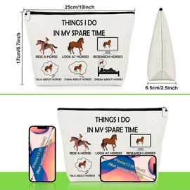 Horse Gifts for Women Horse Lovers Makeup Bag Inspirational Gift for Equestrian Cowgirls Daughter Niece Mom Friends Aunt Sister Animal Themed Cosmetic Bag Christmas Birthday Present Travel Pouch