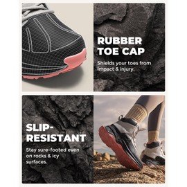 NORTIV 8 Women's Waterproof Hiking Boots Outdoor Trekking Camping Trail Hiking Boots,Size 7.5,Light Grey/Pink,SNHB2312W