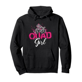 Quad Girl Funny Quad Riding four wheeler ATV for Girls Woman Pullover Hoodie
