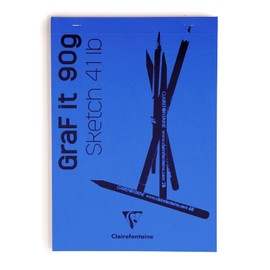 Clairefontaine cf96731a Notepad, Sketchbook, Crocky [Graphite/GraF it] A6 (Pocket Version), White Paper (90 g/m2), 80 Sheets, Plain, Acid Free, Neutral Paper, PEFC Certified [Bundle/Royal Blue]